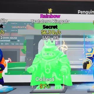 RAINBOW TRALALERO KINGALA 1 TRAIT 6.3QA/S STEAL THE BRAINROT FORTNITE