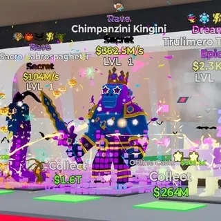 RAVE CHIMPANZINI KINGINI 362.5M/S LVL 1 1 TRAIT FORTNITE STEAL THE BRAINROT