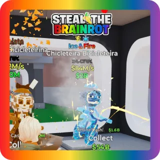 Steal The Brainrot — Ice & Fire Chicleteira Bicicleteira Secret 84M/s