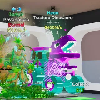 NEON TRACTORO DINOSAURO 450M/S LVL 1 FORTNITE STEAL THE BRAINROT