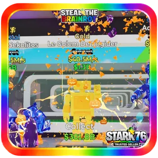 Gold Le Golem De Frigider 2 Traits 40.5M/s Fortnite Steal The Brainrot