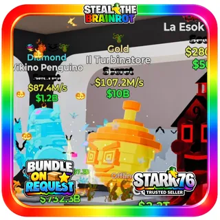 Gold Il Turbinatore 1 Trait 107.2M/s Fortnite Steal The Brainrot
