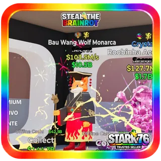 Bau Wang Wolf Monarca 103.5M/s Fortnite Steal The Brainrot