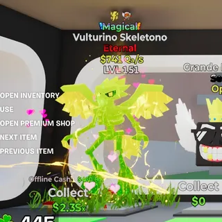 Magical Vulturino Skeletono 2 Trait 741Qa/s Steal the Brainrot Fortnite