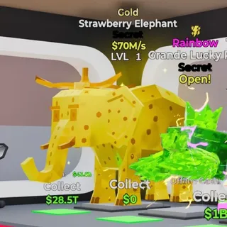 GOLD STRAWBERRY ELEPHANT 70M/S LVL 1 FORTNITE STEAL THE BRAINROT