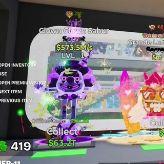 Void Clown Clown Sahur 2 Trait 573.5M/s Fortnite Steal the Brainrot