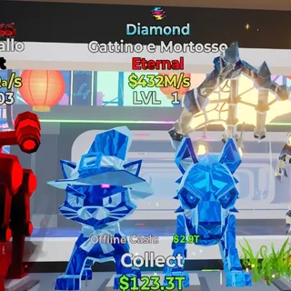 DIAMOND GATTINO E MORTOSSO 432M/s LVL 1 FORTNITE STEAL THE BRAINROT