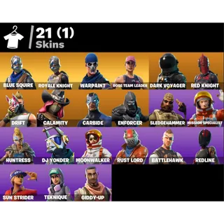Fortnite: 21 SKINS Save The World Founder's Super Deluxe | Blue Squire | Royale Knight ✅ All Platforms ✉️ Full Access