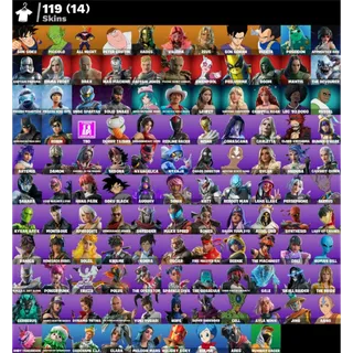 Fortnite: 119 SKINS Son Goku | Piccolo | All Might | Human Bill | Doom | Bulma | Zeus + 600 VB  ✅ All Platforms ✉️ Full Access