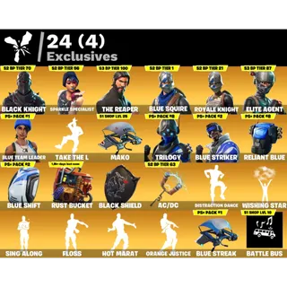 Fortnite: 28 SKINS Black Knight | The Reaper | Sparkle Specialist | Floss ✅ All Platforms ✉️ Full Access (Mail Changeable)