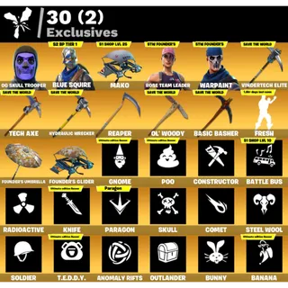 Fortnite: 39 SKINS OG Skull Trooper | Blue Squire | Fresh + Save The World Founders Ultimate Edition✅All Platforms✉️Full Access