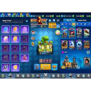 Clash Royale: 7703 Trophies | KT 13 Lvl | Lvl 41 | Arena 20 | 118 Cards | 35 Emotes ✅ Auto Delivery ✉️ Full Access