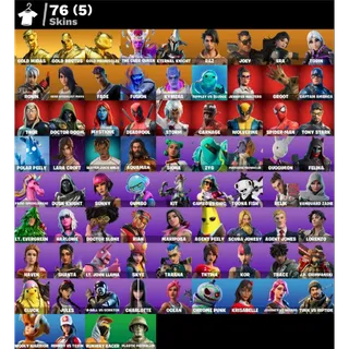 Fortnite: 76 SKINS Gold Midas | Gold Brutus | Gold Meowscles | Lara Croft + 4450 VB ✅ All Platforms ✉️ Full Access