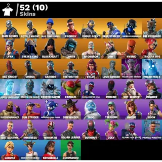 Fortnite: 52 SKINS Blue Squire | Royale Knight | Blue Team Leader | Rogue Agent | The Worm  ✅ All Platforms ✉️ Full Access