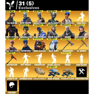 Fortnite: 65 SKINS Save The World Founder's Deluxe Edition | The Reaper | Blue Squire | Fresh ✅ All Platforms ✉️ Full Access