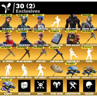 Fortnite: 62 SKINS Save The World Founders Deluxe Edition | The Reaper | Fresh ✅ All Platforms ✉️ Full Access (Mail Changeable)