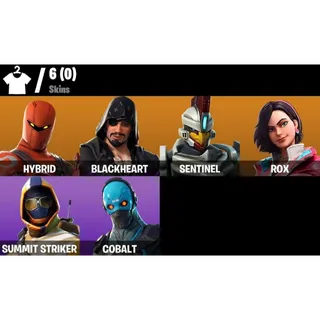 Fortnite: 6 SKINS Hybrid | Blackheart | Cobalt | Summit Striker | Sentinel | Rox + 550 VB ✅ All Platforms ✉️ Full Access