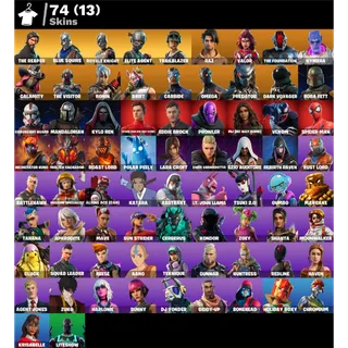 Fortnite: 74 SKINS The Reaper | Blue Squire | Royale Knight | Fresh + 1500 VB ✅ All Platforms ✉️ Full Access (Mail Changeable)