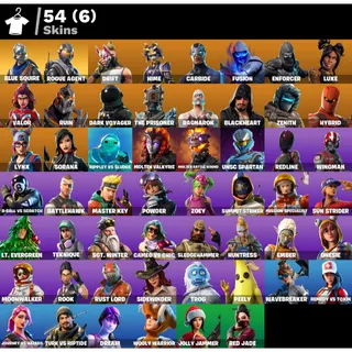 Fortnite: 54 SKINS Blue Squire | Take The L | Rogue Agent | Carbide + 500 VB ✅ All Platforms ✉️ Full Access (Mail Changeable)