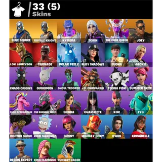 Fortnite: 33 SKINS Blue Squire | Royale Knight | The Worm | Ghoul Trooper ✅ All Platforms ✉️ Full Access (Mail Changeable)