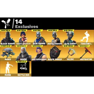 Fortnite: 12 SKINS Black Knight | Sparkle Specialist | Floss | Take The L | Mako + 4800 VB ✅ All Platforms ✉️ Full Access