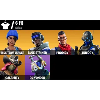 Fortnite: 6 SKINS Blue Team Leader | Blue Striker | Prodigy | Trilogy | DJ Yonder | Calamity ✅ All Platforms ✉️ Full Access