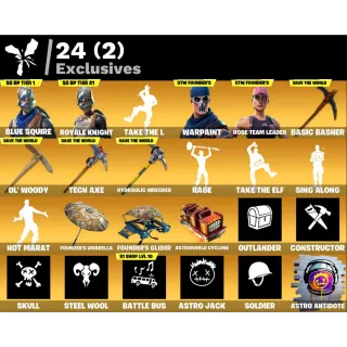 Fortnite: 82 SKINS Blue Squire | Royale Knight | Take The L + Save The World Founder's Deluxe ✉️ Full Access (Mail Changeable)