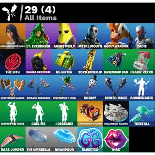 Fortnite: 6 SKINS Gear Specialist Maya | Zadie | Agent Peely | Metal Mouth + 2550 VB✅ All Platforms ✉️ Full Access