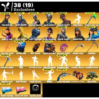 Fortnite: 124 SKINS Travis Scott | Merry Mint Axe | Blue Squire | The Reaper ✅ All Platforms ✉️ Full Access (Mail Changeable)