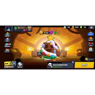 Brawl Stars: 14266 Trophies 57 Brawlers Spike | Leon | Sandy | Surge | Shelly | Fang + 23 Skins ✅ All Platforms ✉️ Full Access