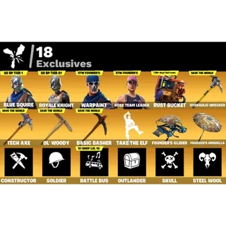 Fortnite: 38 SKINS Save The World Founder's Deluxe Edition | Royale Knight ✅ All Platforms ✉️ Full Access (Mail Changeable)
