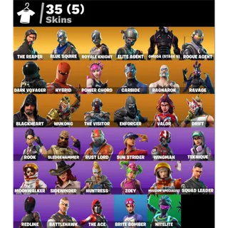 Fortnite: 35 SKINS The Reaper | Blue Squire | Royale Knight | Omega (stage 5) | Take The L ✅ All Platforms ✉️ Full Access