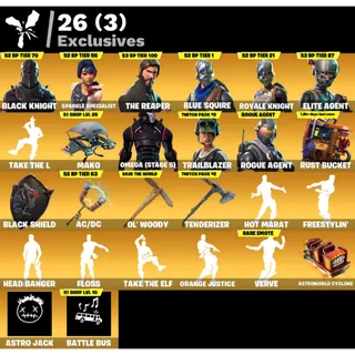 Fortnite: 110 SKINS Black Knight | The Reaper | Omega (stage 5) | Mako ✅ All Platforms ✉️ Full Access (Mail Changeable)