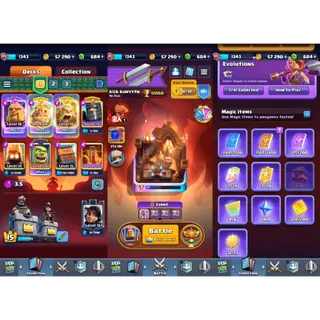 Clash Royale: 12060 Trophies | KT 15 Lvl | Lvl 59 | Arena 29 | 121 Cards (Main Account) ✅ Auto Delivery ✉️ Full Access