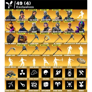 Fortnite: 94 SKINS Black Knight | Save The World Founder's Ultimate Edition Lvl: 310 - P.L: 121 | Axehammer ✉️ Full Access