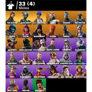 Fortnite: 33 SKINS The Reaper | Take The L | Elite Agent | Blue Team Leader ✅ All Platforms ✉️ Full Access (Mail Changeable)