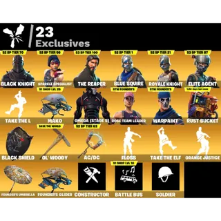 Fortnite: 32 SKINS Black Knight | Save The World Founder’s Deluxe | The Reaper | Omega (Stage 5)✅ All Platforms ✉️ Full Access