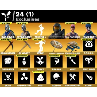 Fortnite: 37 SKINS Blue Squire | Royale Knight | Take The L + Save The World Ultimate ✅ All Platforms ✉️ Full Access