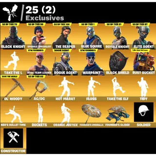 Fortnite: 96 SKINS Black Knight | The Reaper | Blue Squire + Save the World's Founder's Deluxe ✉️ Full Access (Mail Changeable)