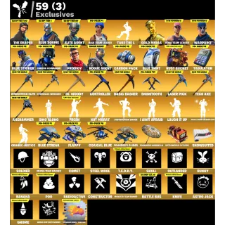 Fortnite: 160 SKINS The Reaper | Blue Squire + Save The World Founder's Ultimate lvl 309  ✉️  Full Access (Mail Changeable)