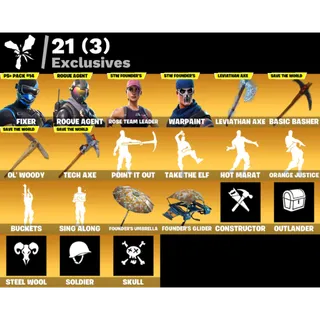 Fortnite: 91 SKINS  Leviathan Axe | Fixer | Rogue Agent + Save the World Founder's Deluxe ✅ All Platforms ✉️ Full Access