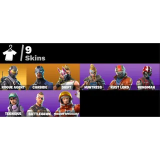 Fortnite: 9 SKINS Take The L | Rogue Agent | Carbide | Rust Lord | Mission Specialist + 50 VB ✅ All Platforms ✉️ Full Access