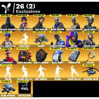 80 SKINS Black Knight | Sparkle Specialist | The Reaper | Blue Squire | Fresh ✅ All Platforms ✉️ Full Access (Mail Changeable)