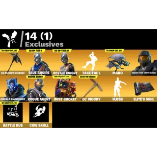 Fortnite: 81 SKINS Og Raider's Revenge | Blue Squire | Royale Knight | Floss | Take The L | Mako ✅ All Platforms ✉️ Full Access