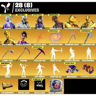 121 skins | Galaxy | Rogue Spider Knight | Glow | Travis Scott | Gold Meowscles | Gold Midas | World Warrior (TEST)