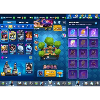 Clash Royale: 4235 Trophies | KT 10 Lvl | Lvl 29 | Arena 13 | 103 Cards | 10 Emotes | 50K Gold ✅ Auto Delivery ✉️ Full Access