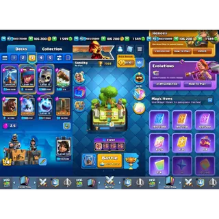 Clash Royale: 7703 Trophies | KT 14 Lvl | Lvl 43 | Arena 20 | 119 Cards ✅ Auto Delivery ✉️ Full Access (Mail Changeable)