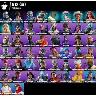 Fortnite: 50 SKINS Captain Phasma | Sparkle Diva | Jade | Santa Dogg | Russel | Apprentice Evie ✅ All Platforms ✉️ Full Access