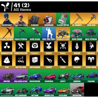 Fortnite: 2 SKINS Warpaint | Rose Team Leader + Save The World Founder's Ultimate Edition (Fp5) ✅ All Platforms ✉️ Full Access