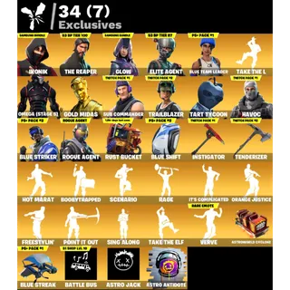 Fortnite: 170 SKINS Ikonik | The Reaper | Glow | Omega (Stage 5) | Scenario | Take the L ✅ All Platforms ✉️ Full Access